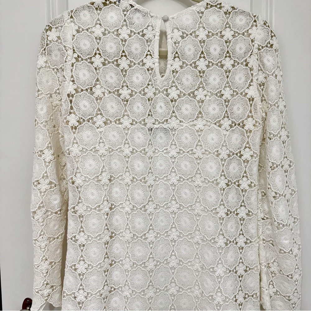 Boden Floral White Lace Long Sleeve Dress 2R - Picture 7 of 11
